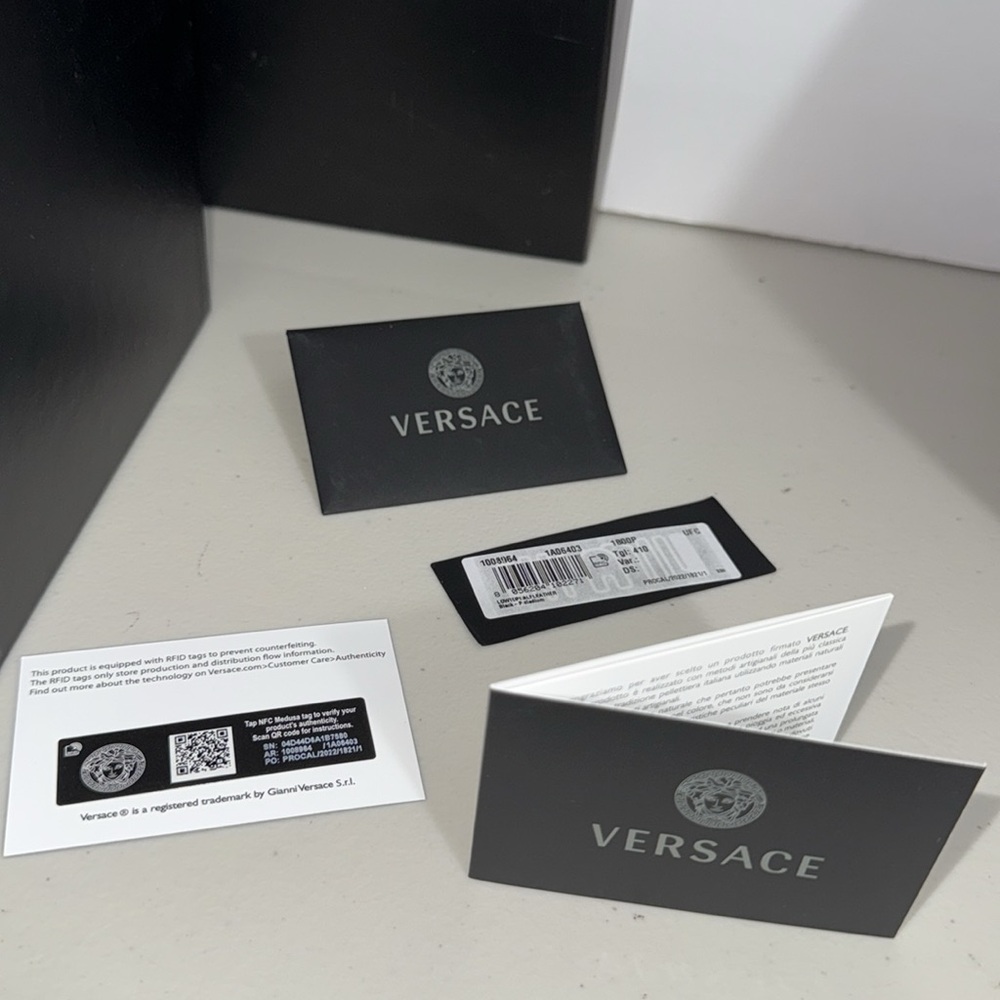 $1175 NEW size 41 Versace Black High-Top Sneakers with Velcro Strap - Picture 7 of 14